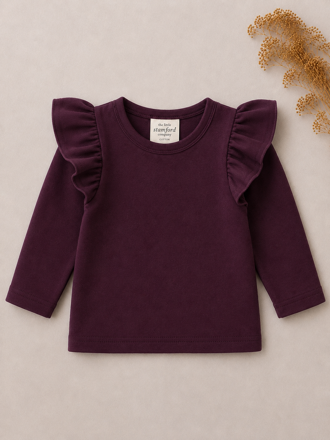 Classic Plum Ruffle Top