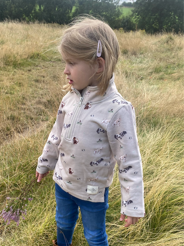 Pony organic cotton half zip sweatshirt (3 months - 5 years)