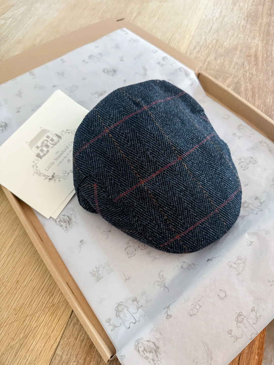 Mini Tweed Flat Cap - Navy