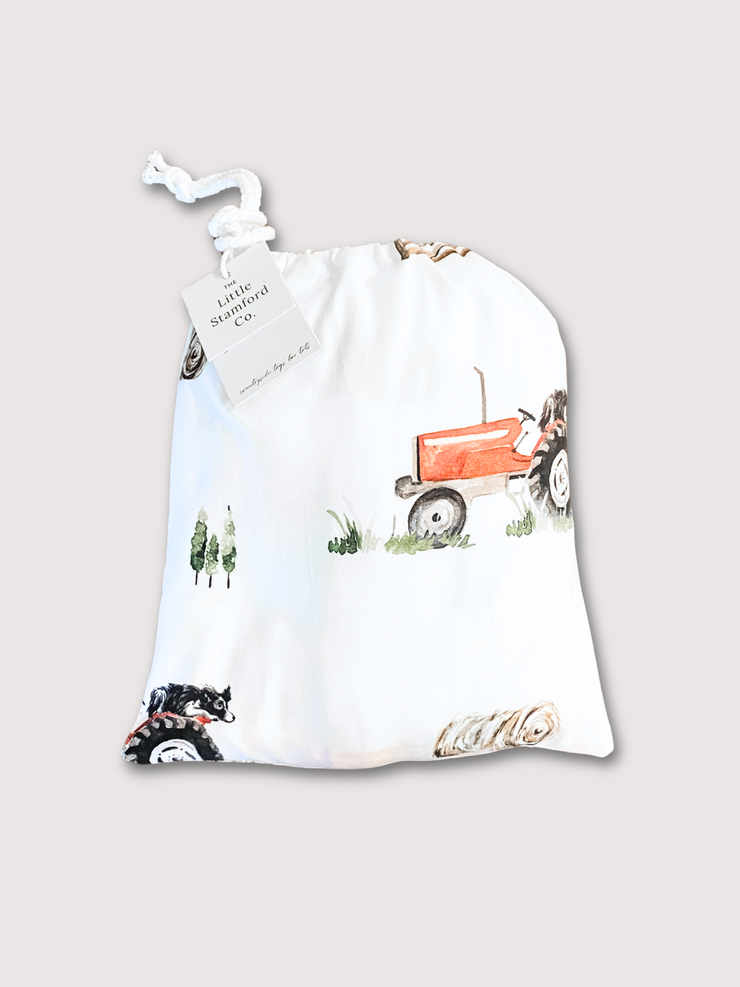 Tractor cotbed sheet (organic cotton)