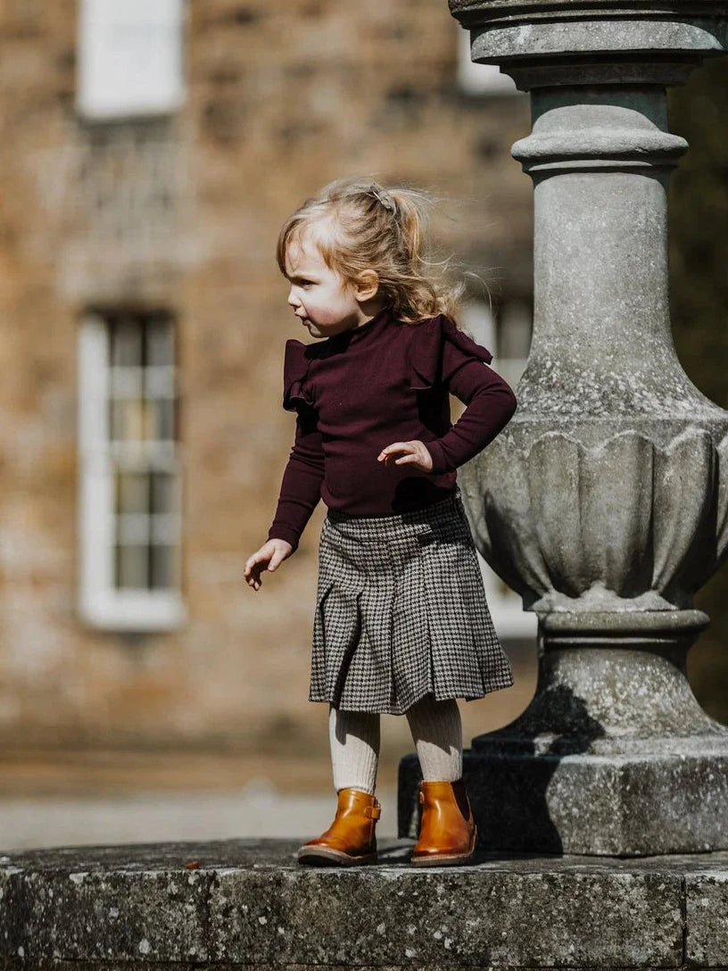 Classic Plum Ruffle Top