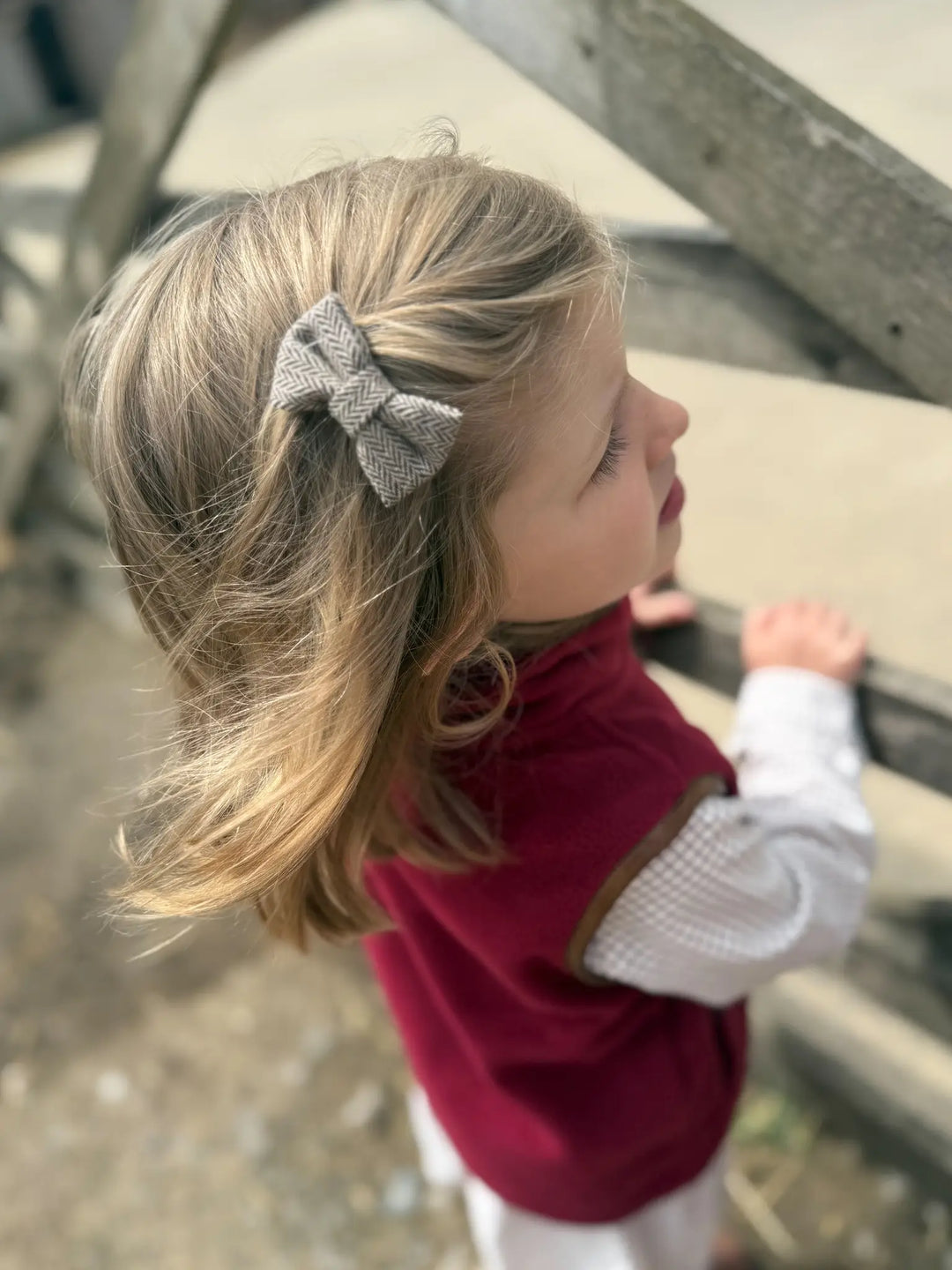 Herringbone hair clips (pair)