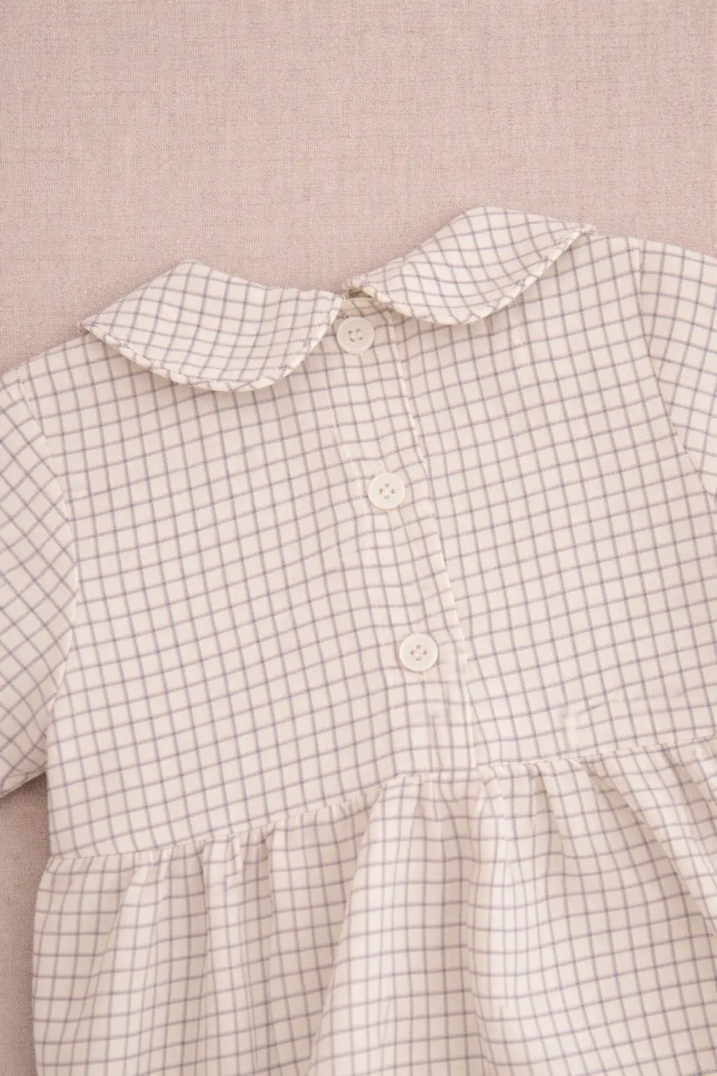 Isla Country Tattersall Girl’s Romper in Blue/Pink check