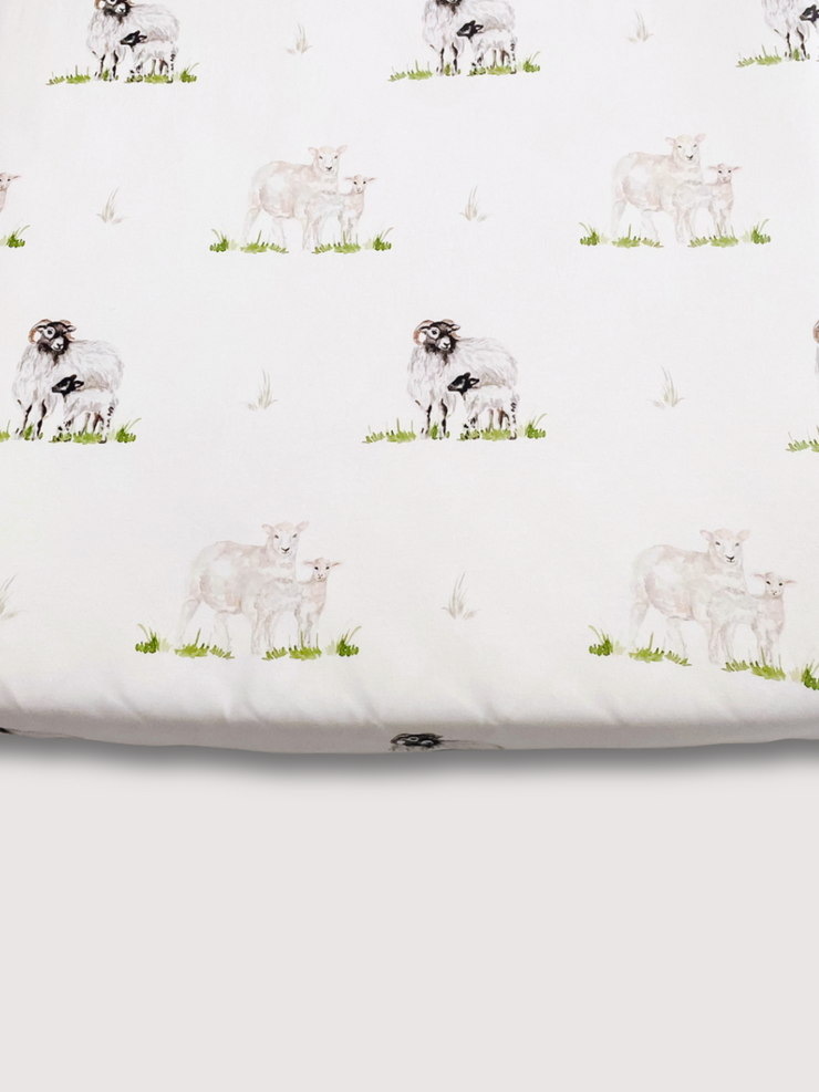 British sheep cotbed sheet (organic cotton)