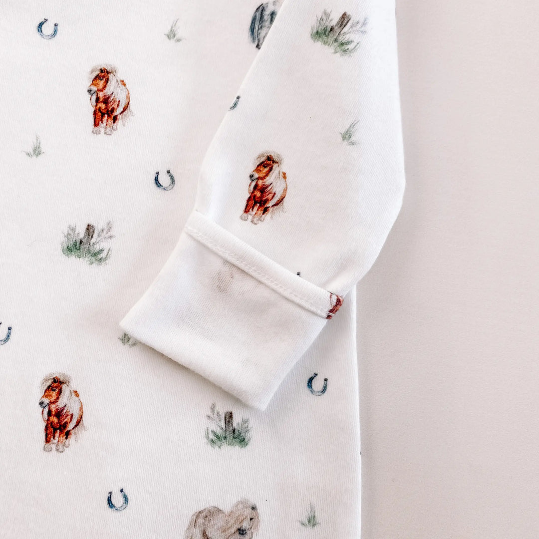Pony print baby sleepsuit