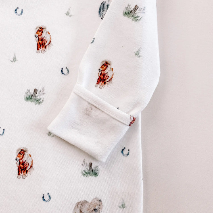 Pony print baby sleepsuit