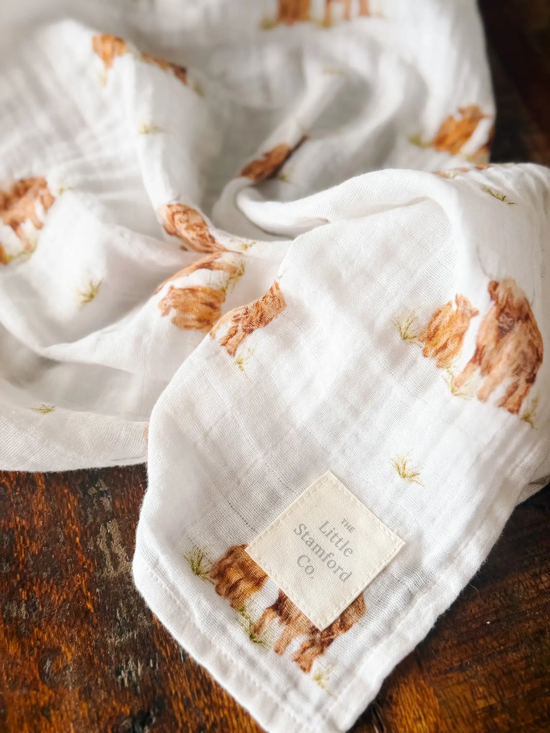 Highland Cow Farm Muslin Square
