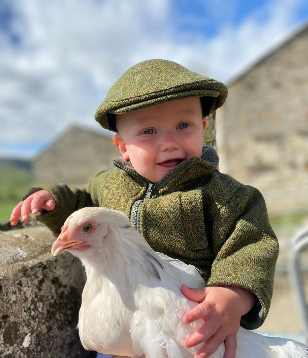 Mini Tweed Flat Cap - Malham Green