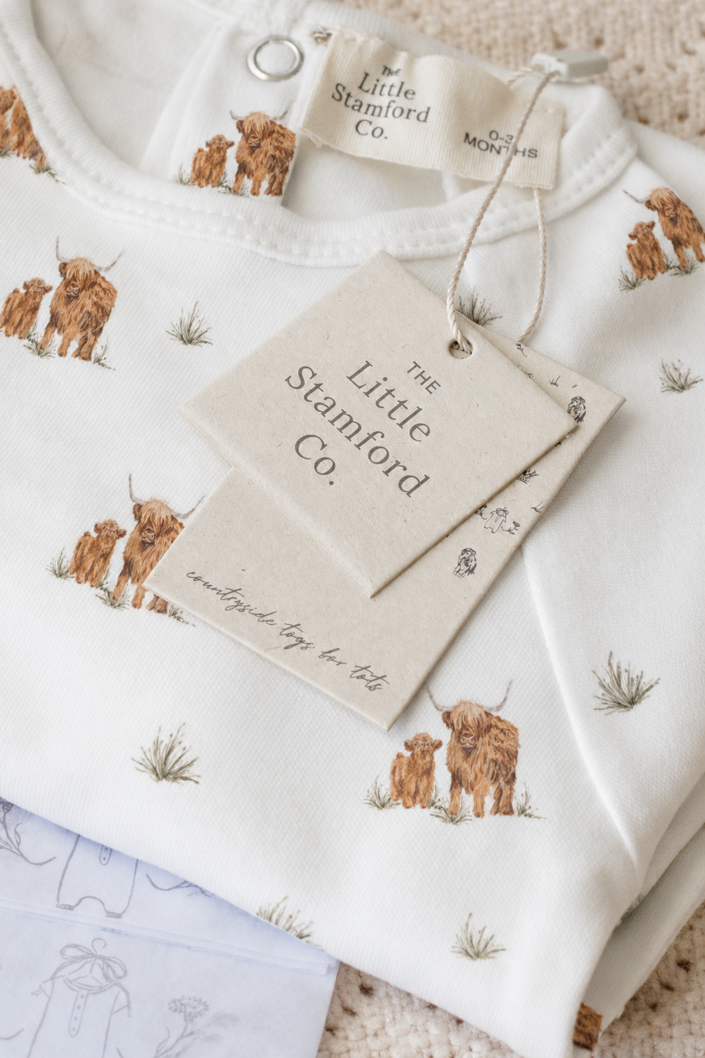 Highland Cow Farm Baby Sleepsuit