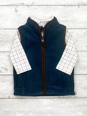 Navy fleece gilet schoffel baby and toddler The Little Stamford Company