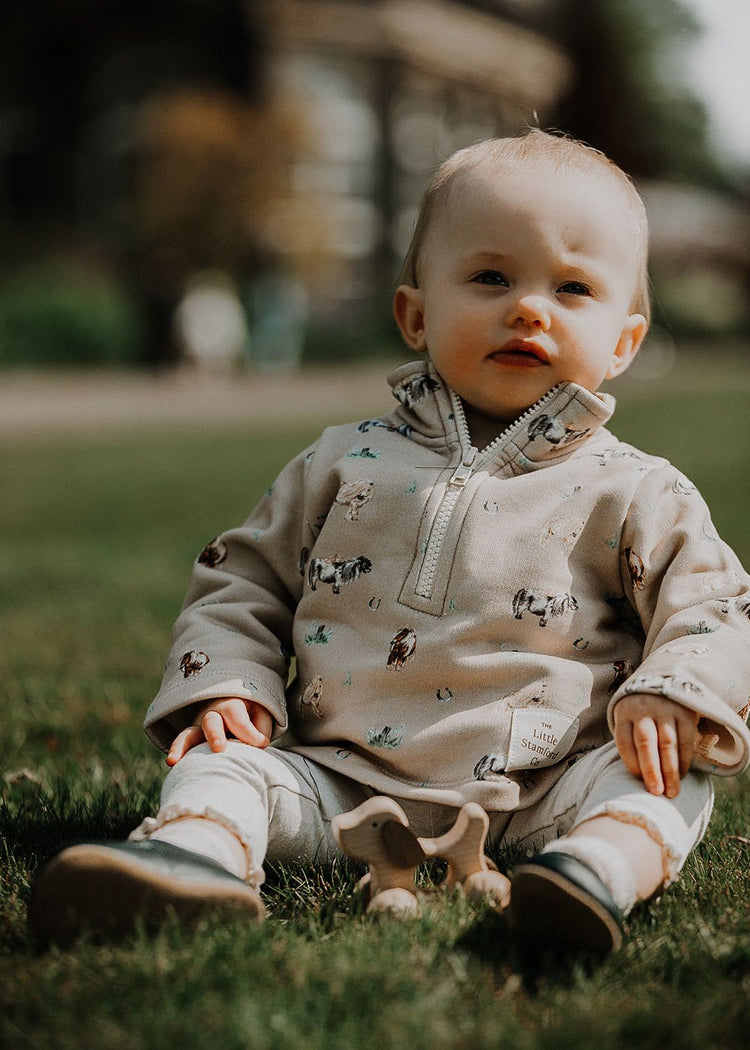 Pony organic cotton half zip sweatshirt (3 months - 5 years)