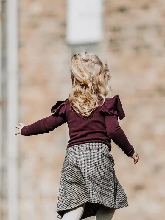 Classic Plum Ruffle Top