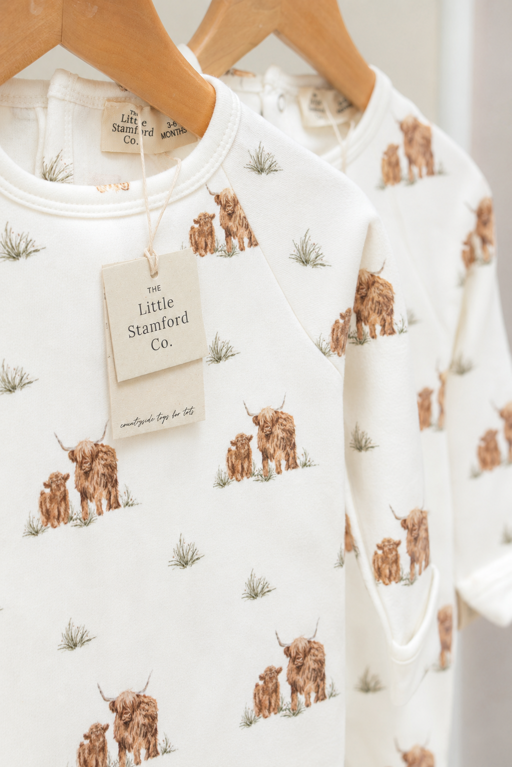 Highland Cow Farm Baby Sleepsuit