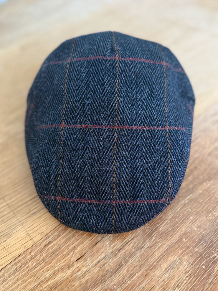 Mini Tweed Flat Cap - Navy