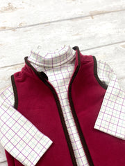 Tattersall Roll Neck Body Suit - Purple (size 0-3 only)