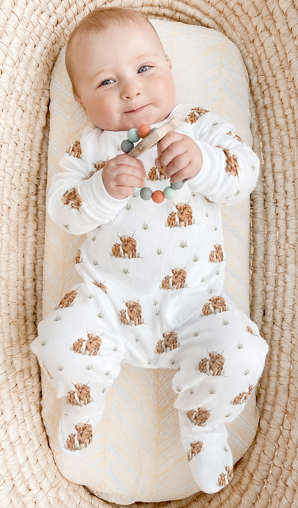 Highland Cow Farm Baby Sleepsuit