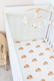 Highland cow cot bed sheet (organic cotton)