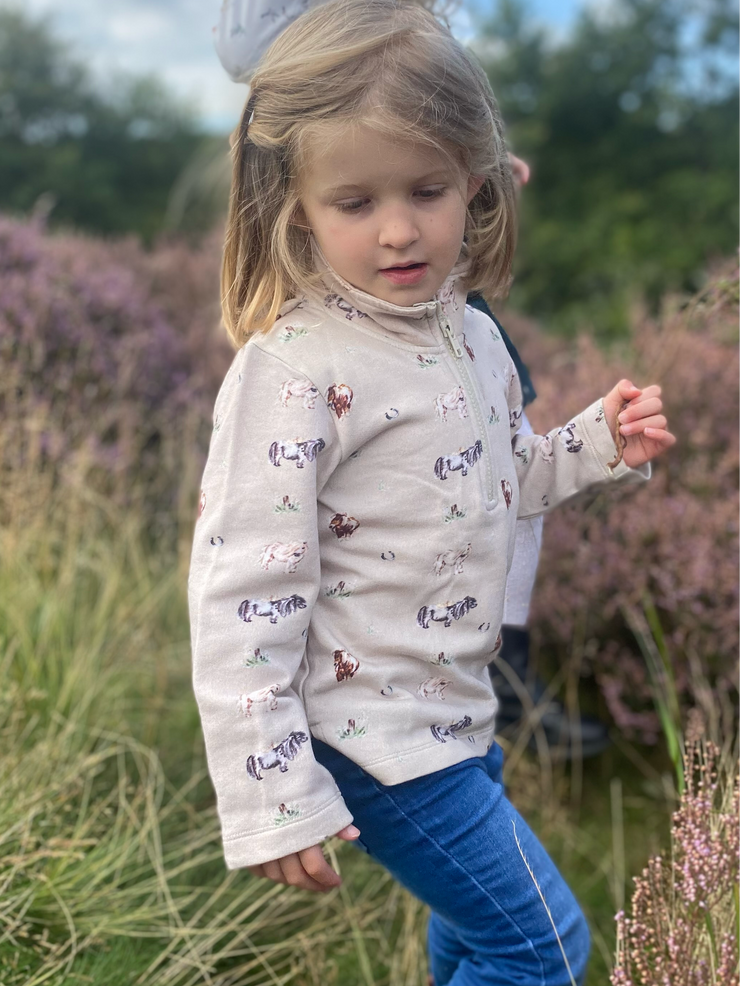 Pony organic cotton half zip sweatshirt (3 months - 5 years)