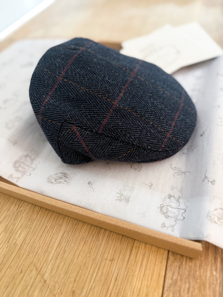 Mini Tweed Flat Cap - Navy