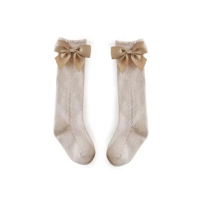 Pointelle bow socks
