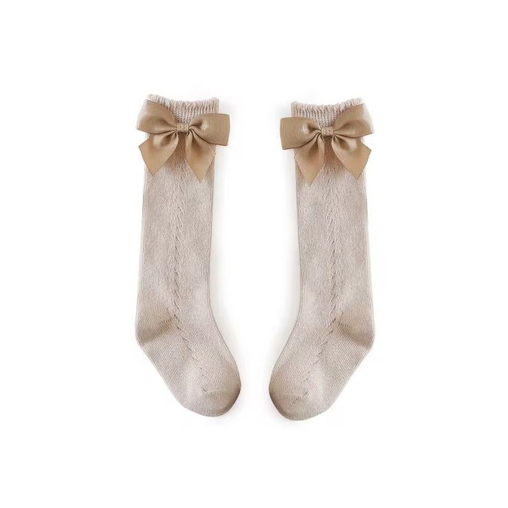 Pointelle bow socks