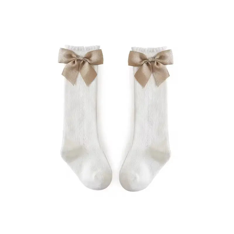 Pointelle bow socks