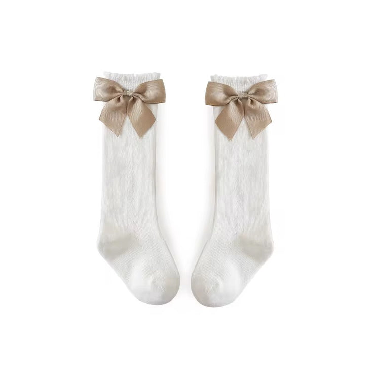 Pointelle bow socks