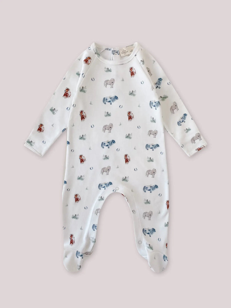 Pony print baby sleepsuit