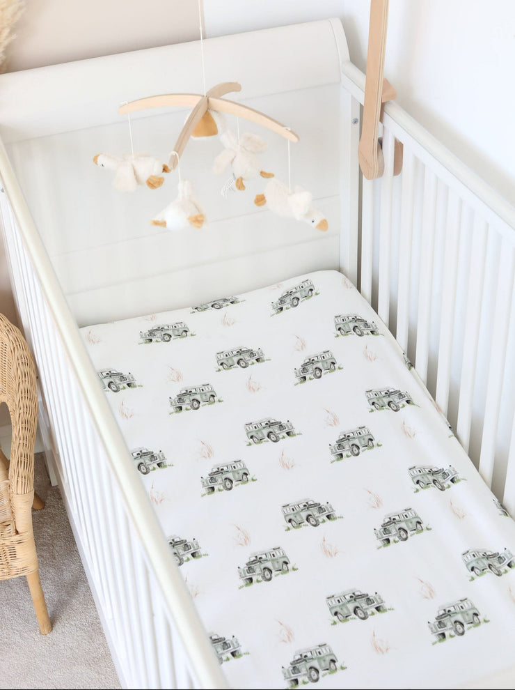 Land Rover cotbed sheet (organic cotton)