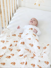 Highland Coo Muslin Swaddle Blanket