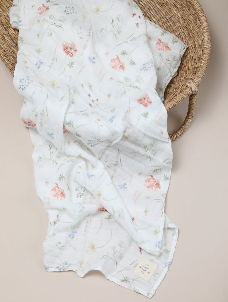 Wildflower Muslin Swaddle Blanket