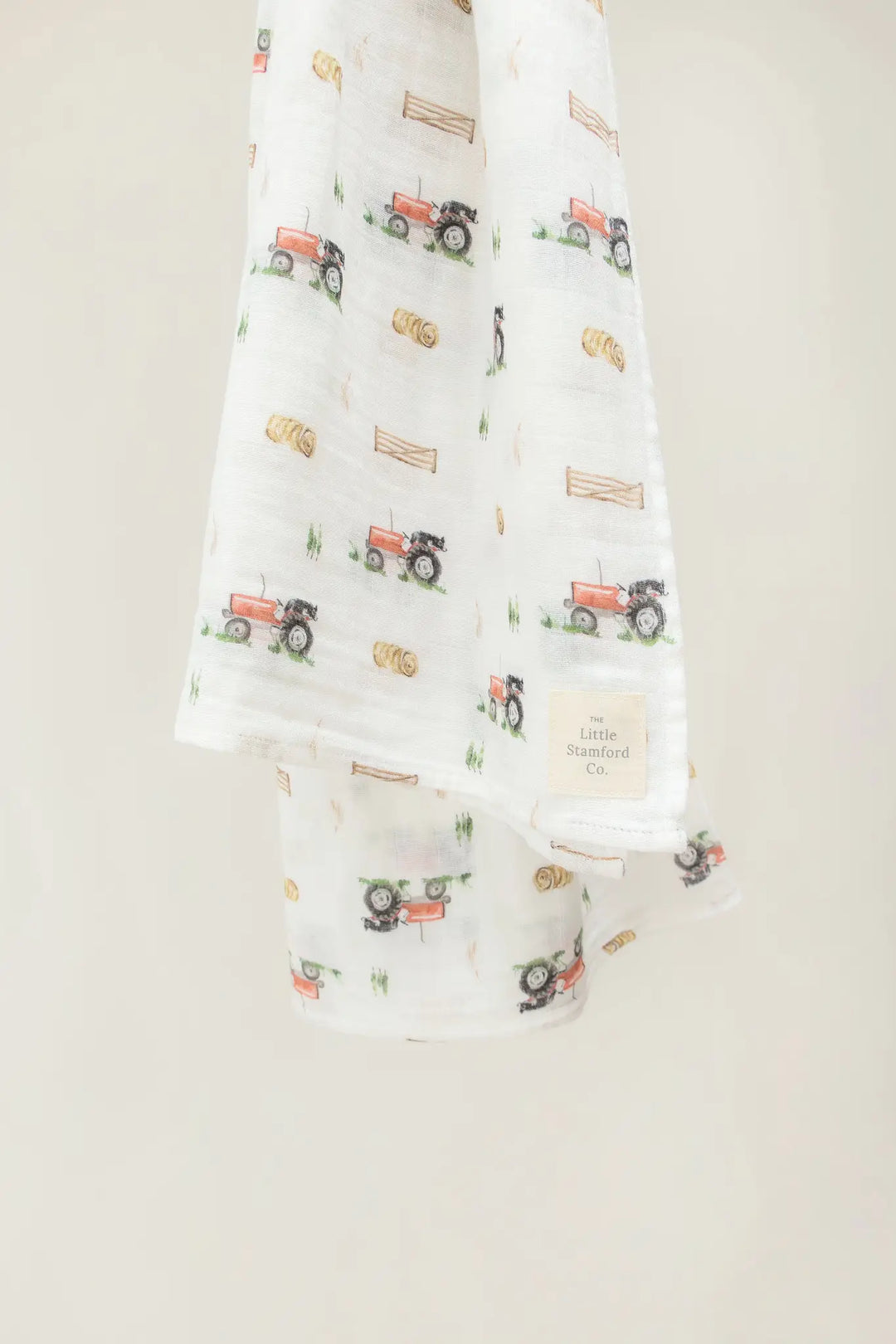 Vintage Tractor Muslin Swaddle Blanket