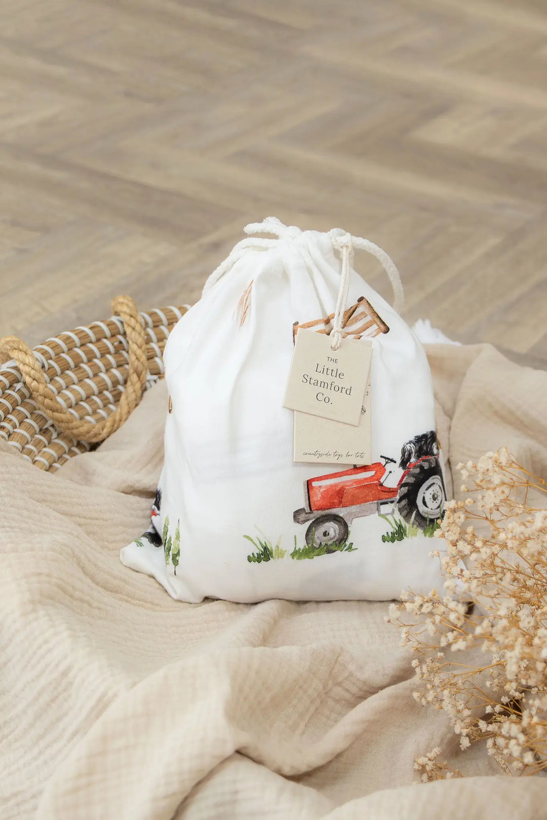 Vintage Tractor cotbed sheet (organic cotton)