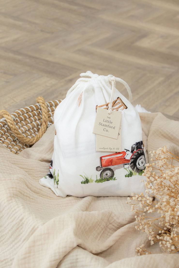 Vintage Tractor cotbed sheet (organic cotton)