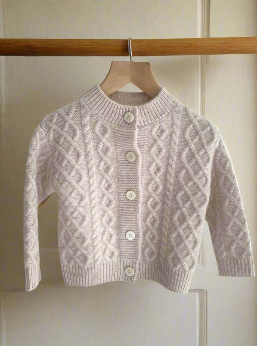 Baby Toddler Cable Knit Wool Cardigan The Little Stamford Co. British countrywear The Little Stamford Company