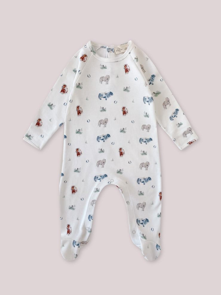 Pony print baby sleepsuit