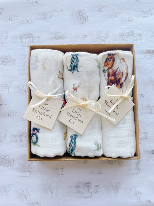 Muslin Set of Three in gift box - save more than 20%